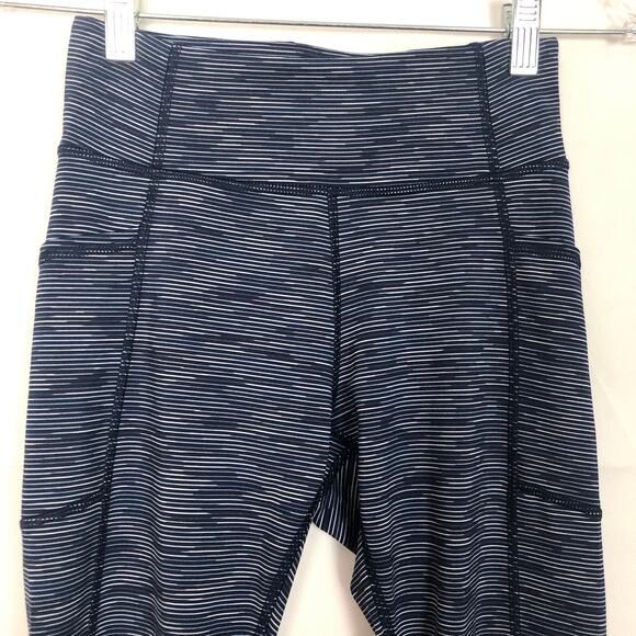 Tek Gear Mid-Rise Athletic Striped Blue Leggings Size S - Picture 3 of 8